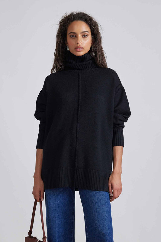 Sweater Turtleneck Forte in Black by Apiece Apart SALE
