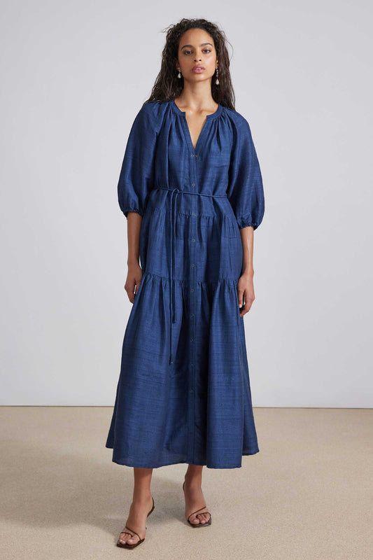 Dress Maxi Mitte Blue by APiece Apart SALE