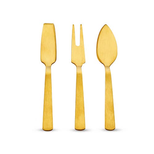 Gold Cheese Knife Set S/3