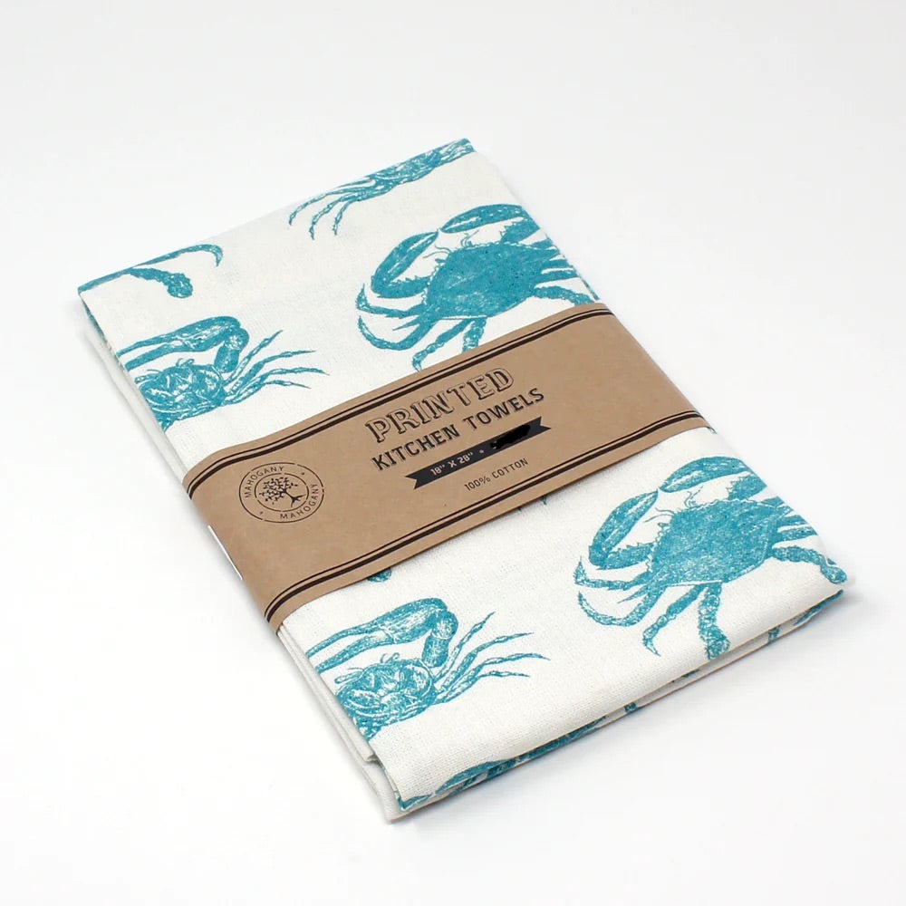 Printed Kitchen Towels Crab or Fish