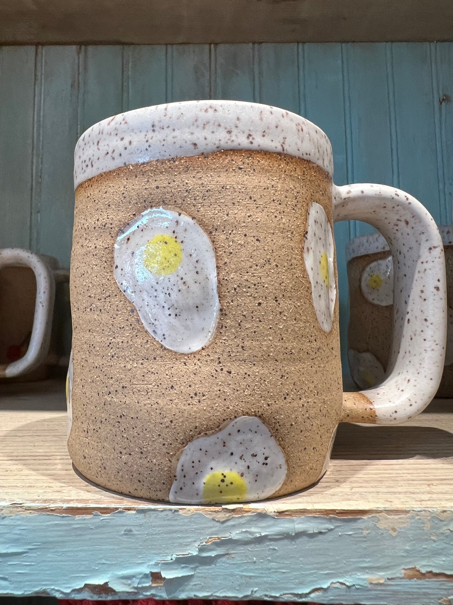 Fried Egg Stoneware Clay Mug