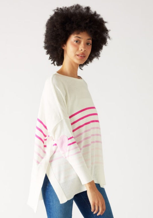 Amour Sweater - Pink Ombre Stripe by MERSEA