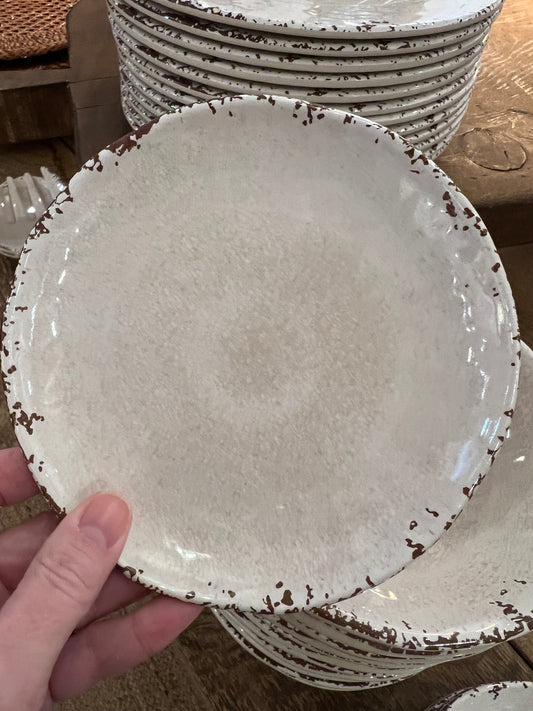 Crackle 6" Melamine Plate in Cream - SALE