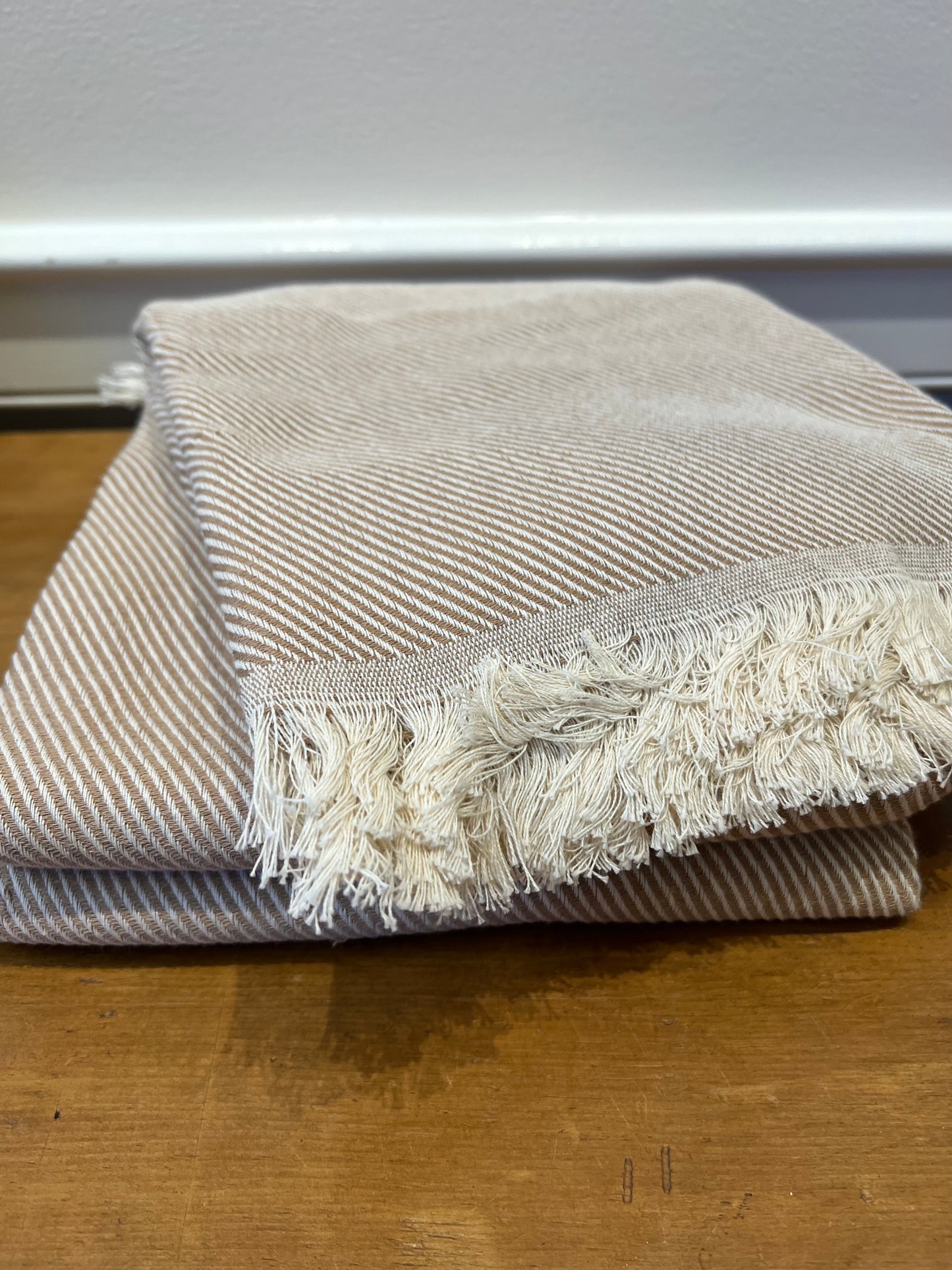 Towel Turkish Tan with Fringe by the Adorn Co. - SALE
