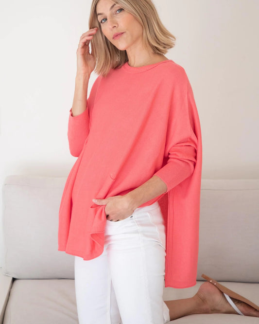 Catalina Crewneck Sweater Coral by MERSEA