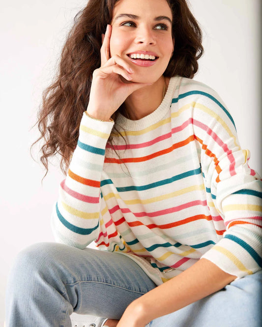 Catalina Crewneck Sweater Sherbet Stripe by MERSEA