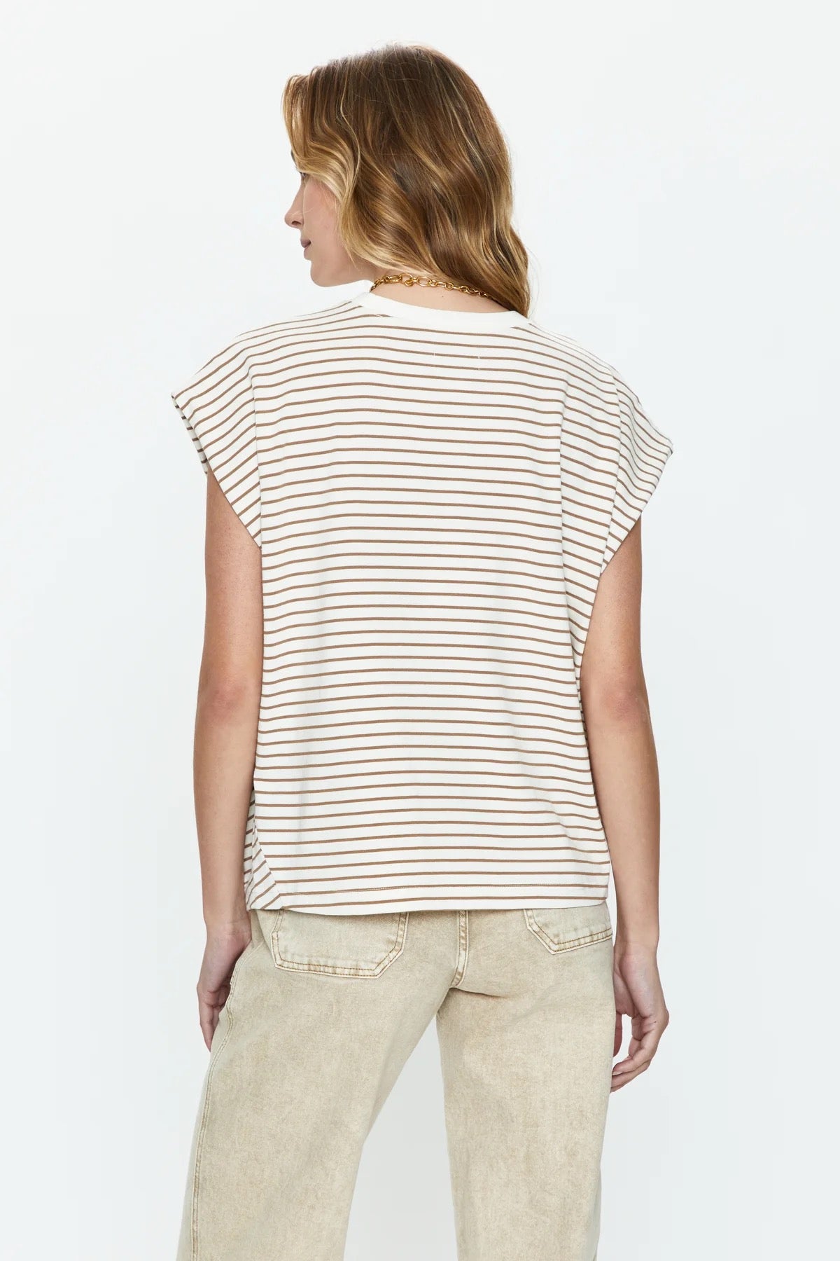 Trina Muscle Tee in Sable Stripe by PISTOLA