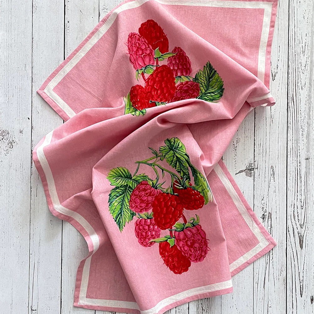 Raspberries Flour Sack Kitchen Towel