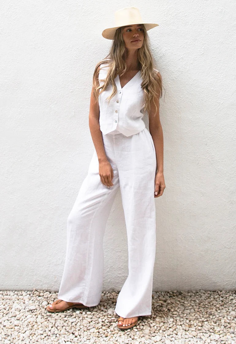 Mia Pant in White by HONORINE - SALE