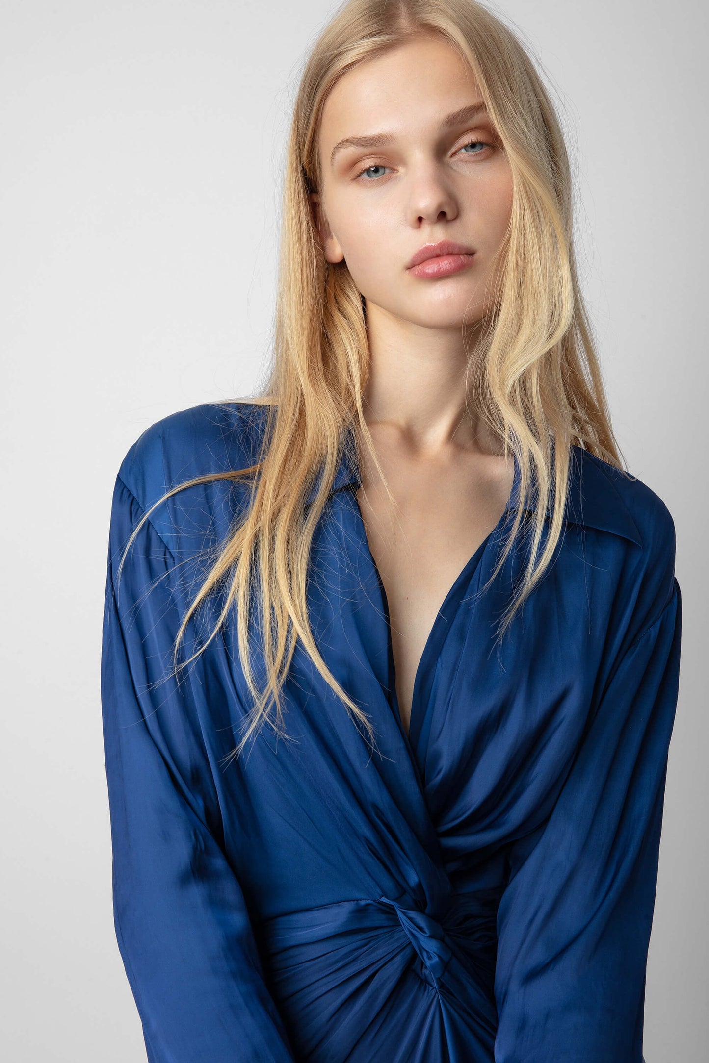 Rozo Satin Dress in Bleu Roi by Zadig - SALE