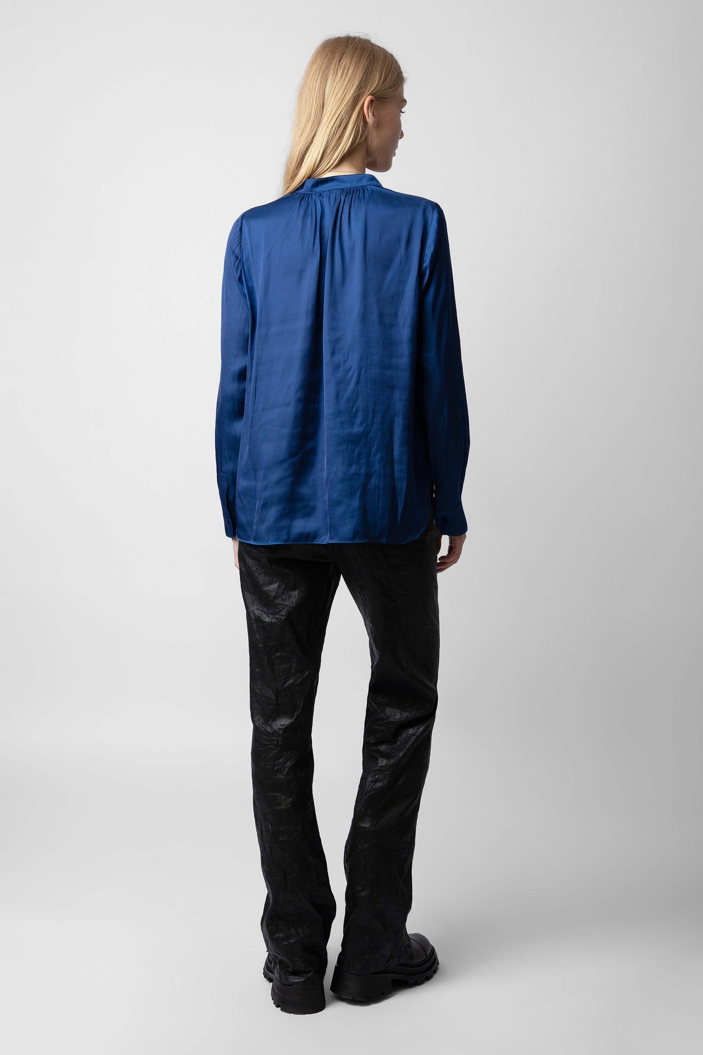 Tink Satin Shirt in Bleu Roi by Zadig - SALE