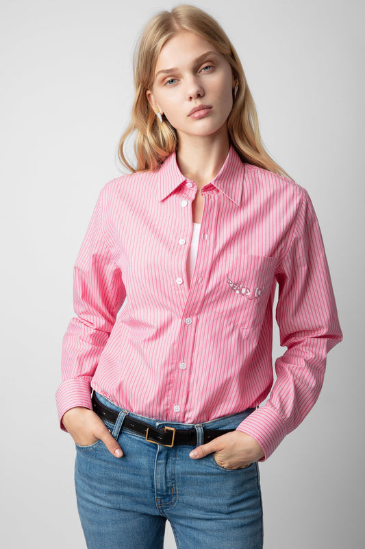 Taskiz Diamanté Shirt - Pink SALE