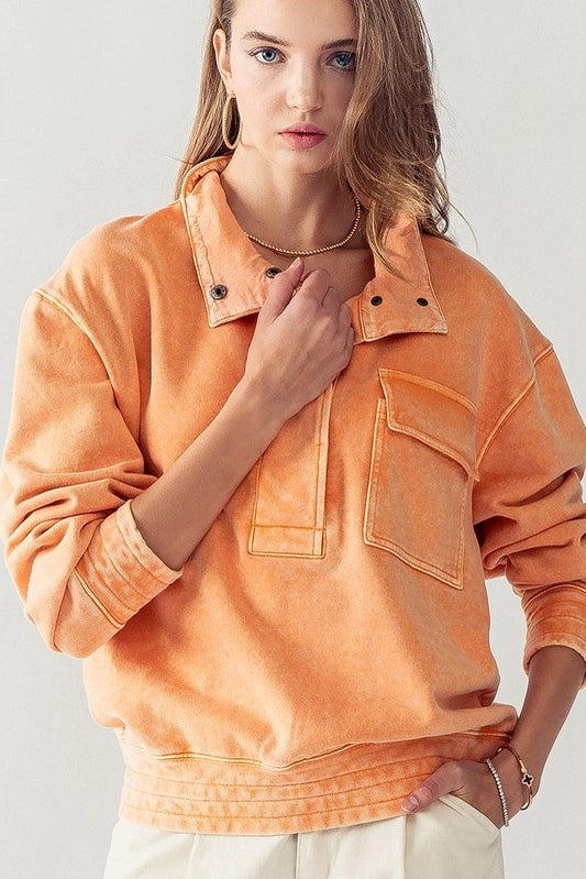 French Terry Pullover - Orange SALE