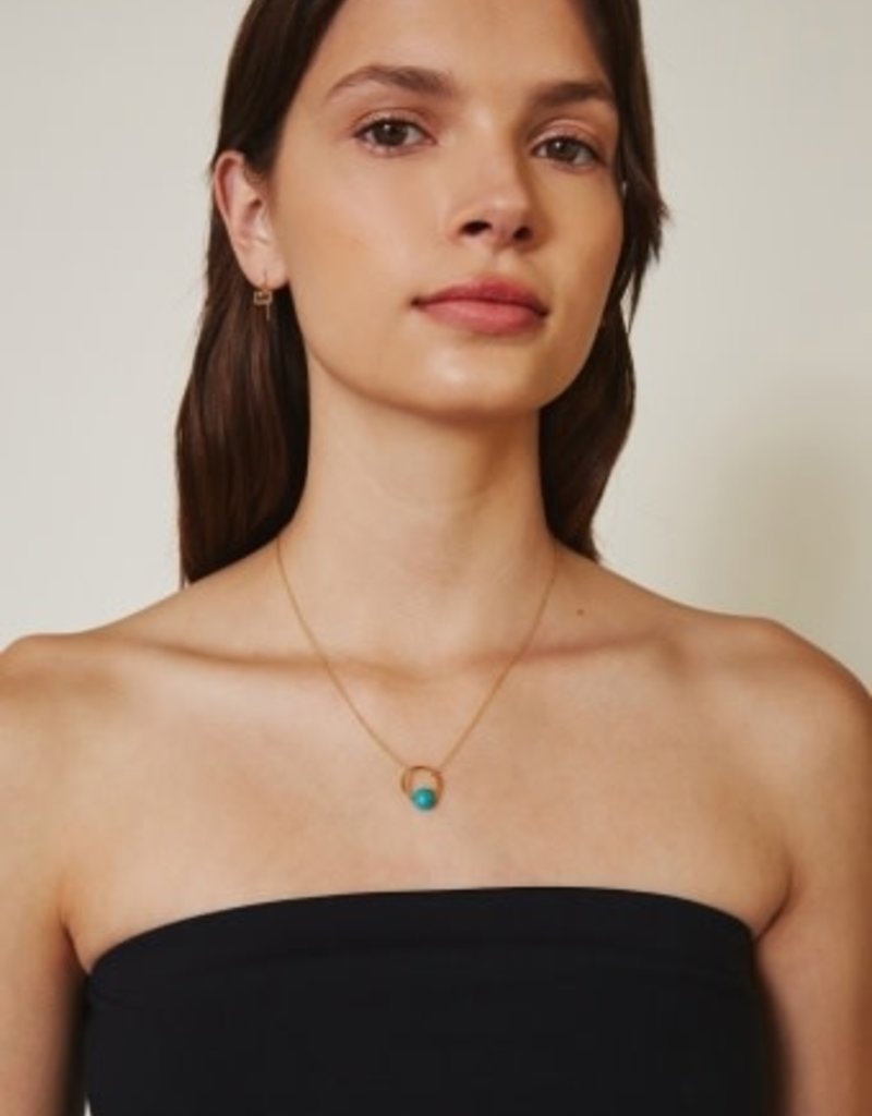 Turquoise and Gold Necklace by CHAN LUU - SALE