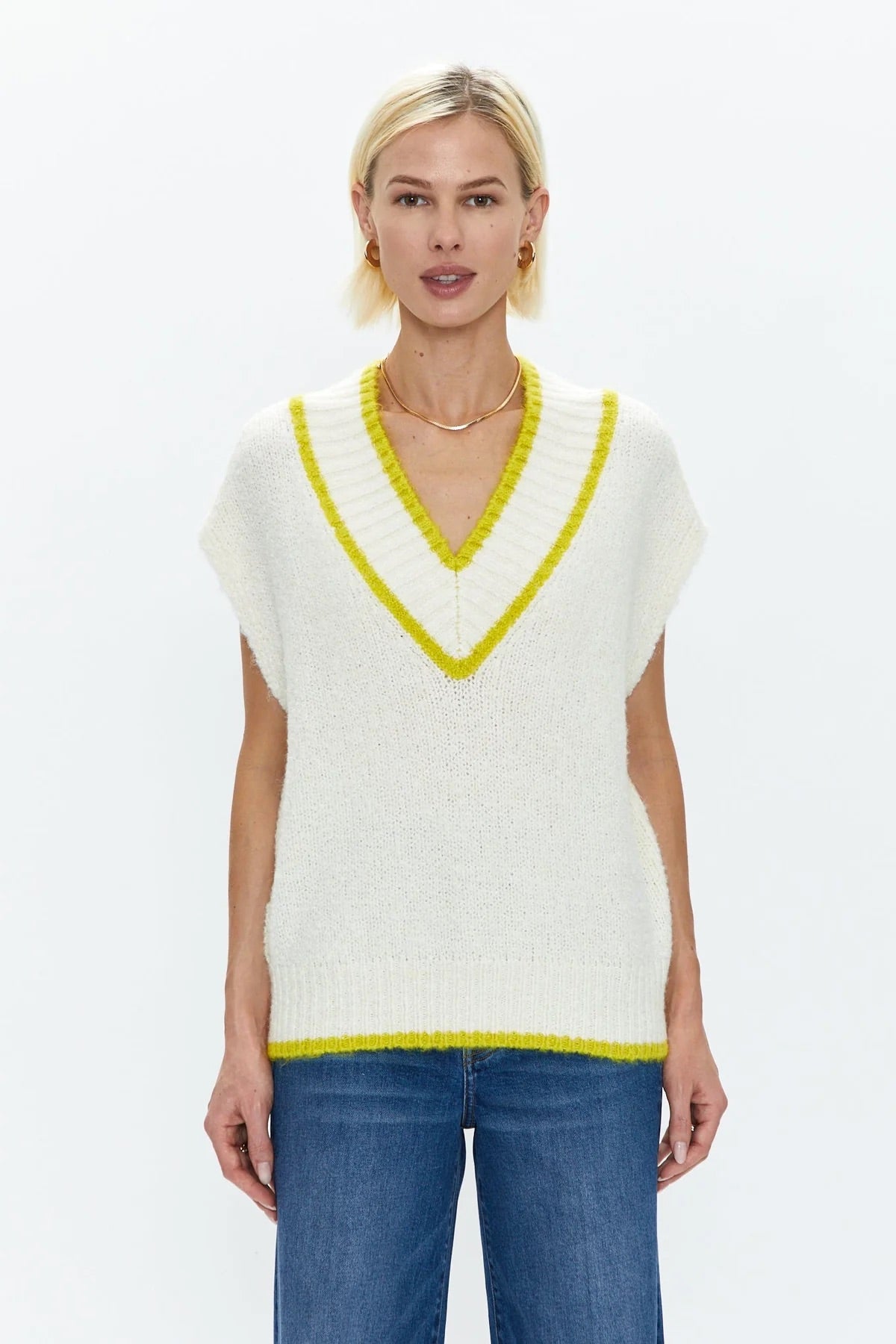 Kiran Sweater Vest in Ecru Zest by PISTOLA - SALE
