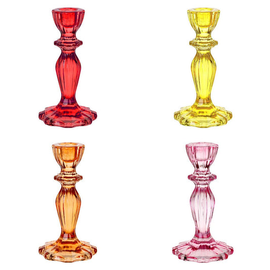 Red Glass Candlestick