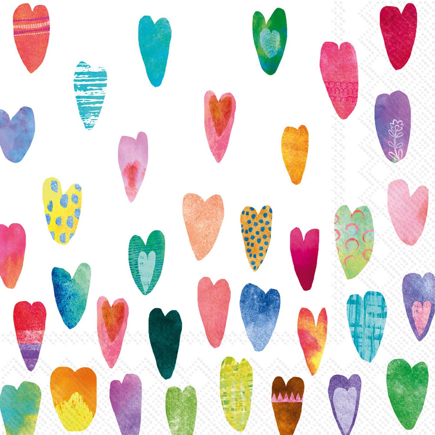 Watercolor Hearts Valentine Cocktail NapkinsPack of 20