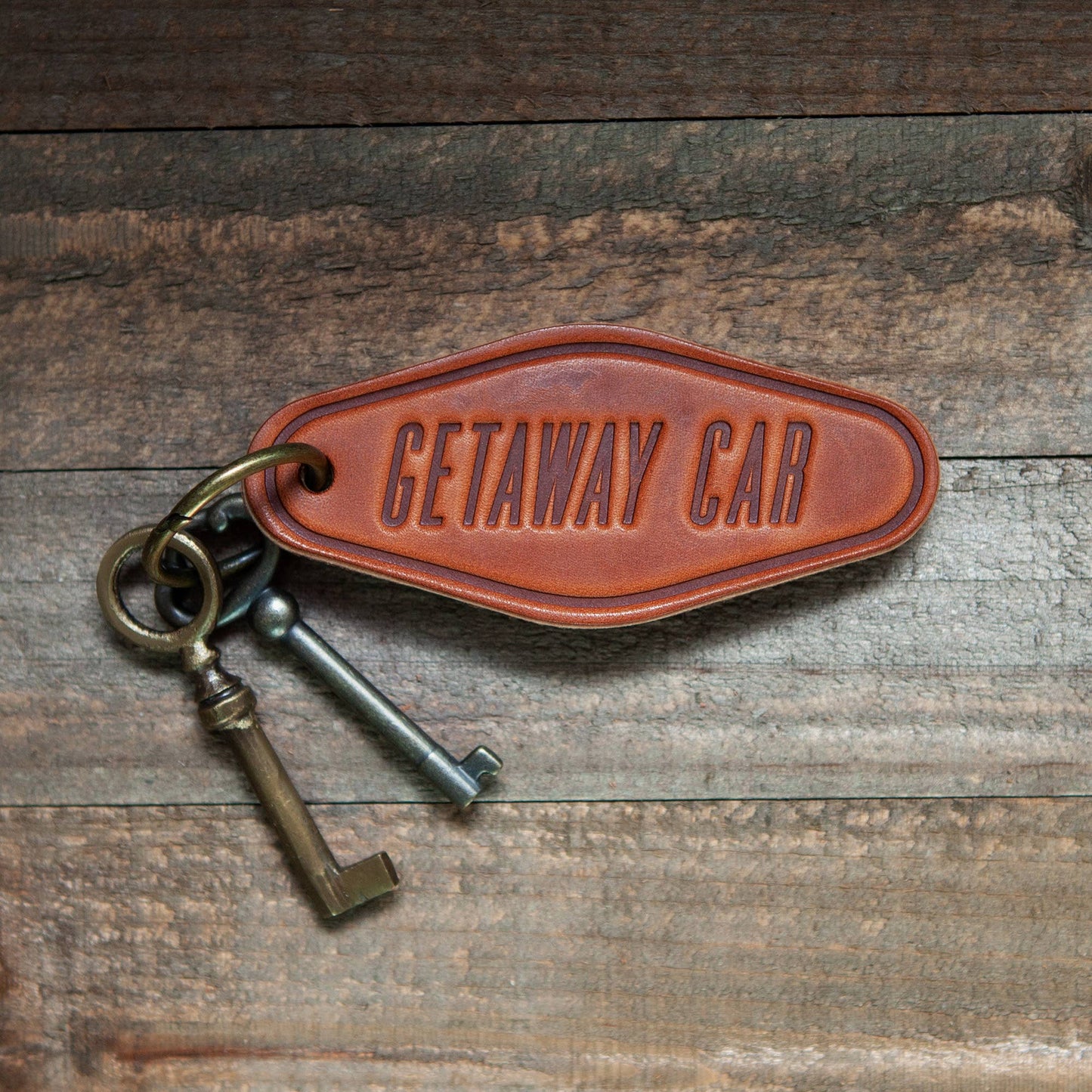 Getaway Car Leather Motel Keychain