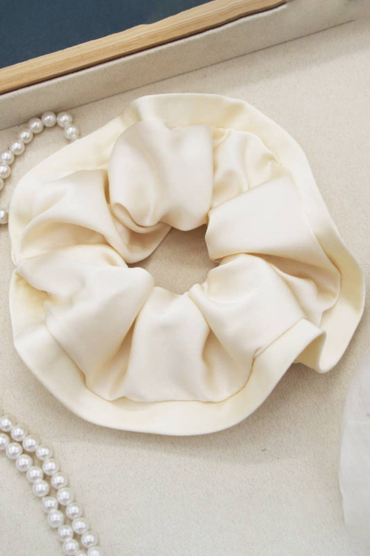 Cream Silk Scrunchie