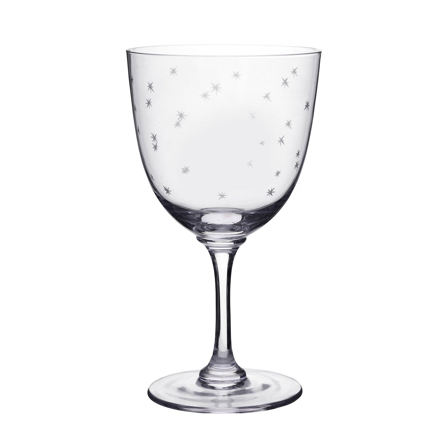 Crystal Wine Glasses Stars S/6 by Vintage List - SALE