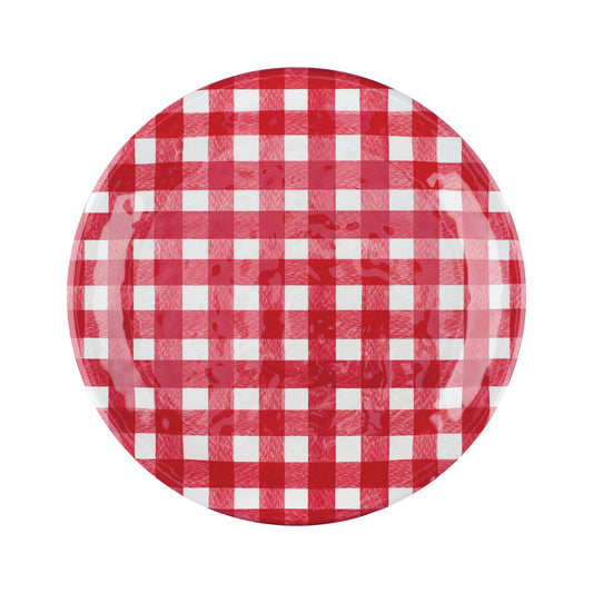 Gingham 9" Melamine Plates in Red - SALE