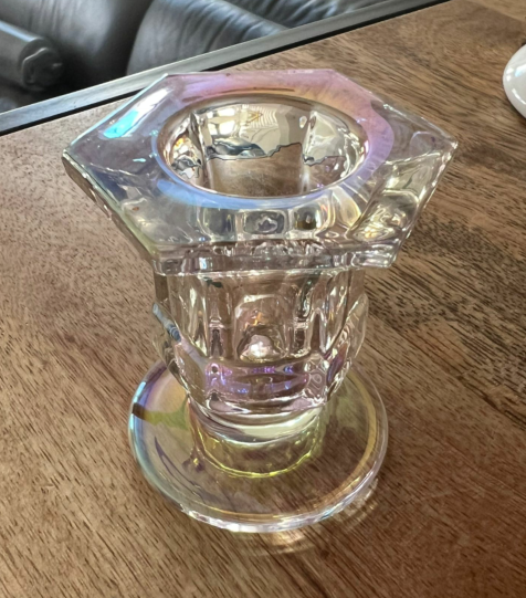 Pearl Glass Taper Candle Holder