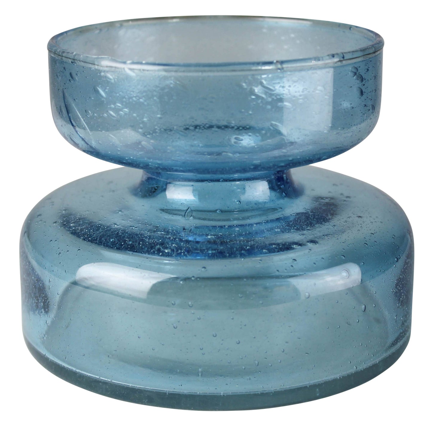Blue Glass Bulb Vase